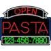 Everything Neon L100-6658 Pasta Open with Phone Number Animated LED Sign 24 Tall x 31 Wide x 1 Deep
