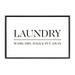 Stratton Home Decor Laundry Wash Dry Fold and Put Away Framed Canvas Wall Art