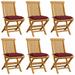 Gecheer Patio Chairs with Red Cushions 6 pcs Solid Teak Wood
