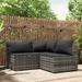 Gecheer 3 Piece Patio Set with Cushions Gray Poly Rattan