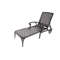 Cast Aluminum Outdoor Chaise Lounge Chair with Wheels Tanning Chair with 3-Position Adjustable Backrest Chaise Lounge Outdoor Reclining Chair Pool Chairs