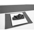 Black & Gray Buffalo Checked Placemat Table Runner Cloth Napkins Set by Penny s Needful Things (8 Napkins & 8 Placemats) (3 Feet Long Table Runner)