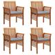 Gecheer Patio Dining Chairs with Cushions 4 pcs Solid Wood Acacia