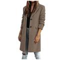 Dtydtpe Clearance Sales Shacket Jacket Women Wool Thin Coat Trench Jacket Ladies Slim Long Overcoat Outwear Womens Long Sleeve Tops Winter Coats for Women