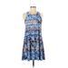 Abbeline Casual Dress - Mini Crew Neck Sleeveless: Blue Dresses - Women's Size Medium