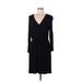 Old Navy Casual Dress - Wrap: Black Solid Dresses - Women's Size Medium