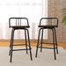 17 Stories Jagna Industrial Bar Stool, Tall Bar Chairs w/ Backrest, Set Of 2 Wood/Metal in Brown | Wayfair A38882BE80F842298A487EDD737B43CF