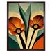 Flower Illustration Art Deco Tulips Bold Art Print Framed Poster Wall Decor 12x16 inch