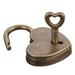 Anvazise Vintage Heart Shape Mini Padlock Bag Travel Suitcase Luggage Box Case Key Lock Rose Red One Size