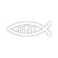 Christian Jesus Fish Three Cross Sticker Decal Die Cut - Self Adhesive Vinyl - Weatherproof - Made in USA - Many Color and Sizes - ichthys faith religious ichthys