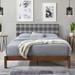 Gracie Oaks Umlesh Solid Wood Plaid Upholstered Queen Platform Bed Frame, No Box Spring Required | 46.3 H x 63.7 W x 83.7 D in | Wayfair