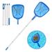 Anvazise Pool Skimmer Net Deep Fine Mesh Solid Plastic Frame Detachable Pole Large Capacity Heavy Duty Leaf Fine Debris Pool Cleaning Net Pool Accessories style A One Size