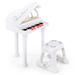 Costway 31 Keys Kids Piano Keyboard with Stool and Piano Lid-White