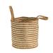 Nearly Natural 14in. Boho Chic Basket Planter Cotton and Jute Handwoven Stripe with Handles