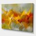 DESIGN ART Designart Hand Drawn Oil Brush Strokes In Yellow And Orange Modern Canvas Wall Art Print 20 In. wide X 12 In. high