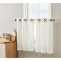 THD Serena Faux Linen Textured Semi Sheer Light Filtering Grommet Short Thick Cafe Curtain Tiers Pair