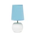 Mod Lighting and Decor 11.25 White Studded Table Lamp with Blue Shade