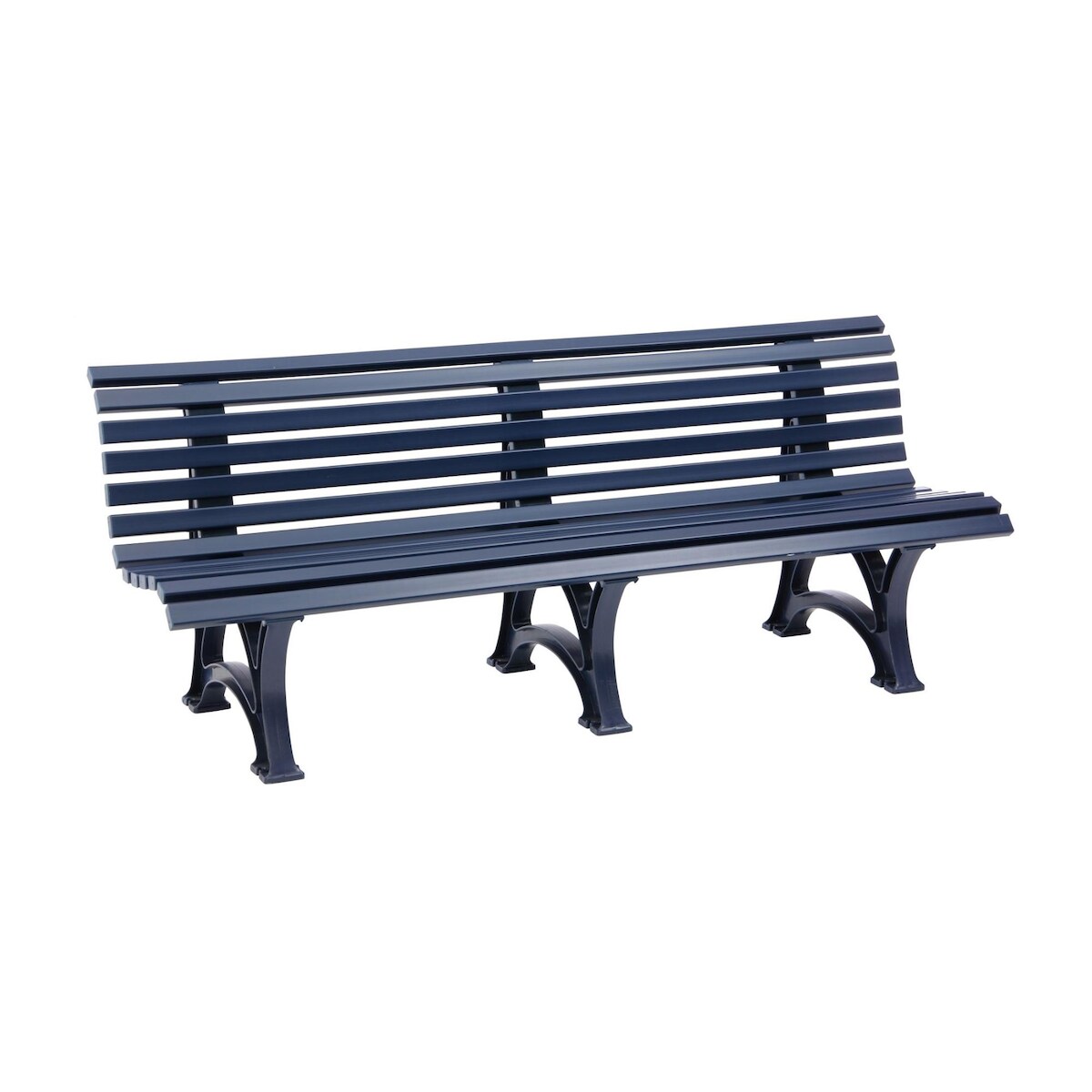 PROREGAL Gartenbank Jamaika | 4-Sitzer | Blau | HxBxT 80x200x64cm | UV-beständiger Kunststoff | Parkbank Sitzbank Gartenbänke Balkon Terrasse Image