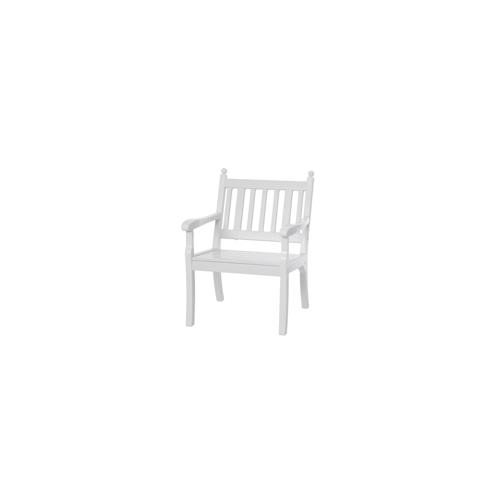 PROREGAL Gartenbank Aruba | 1-Sitzer | Weiß | HxBxT 88x68x69cm | UV-beständiger Kunststoff | Parkbank Sitzbank Gartenbänke Balkon Terrasse