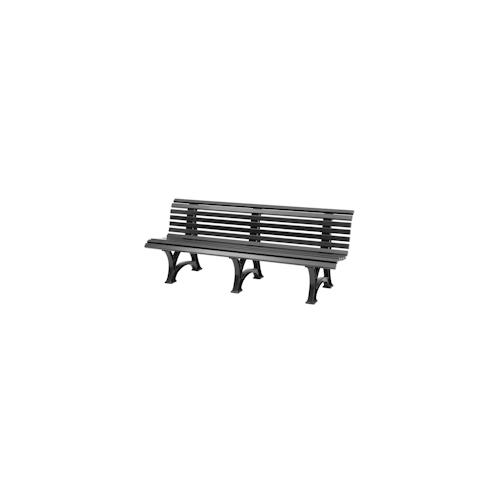 PROREGAL Gartenbank Jamaika | 4-Sitzer | Graphitgrau | HxBxT 80x200x64cm | UV-beständiger Kunststoff | Parkbank Sitzbank Gartenbänke Terrasse