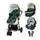 Cosatto Giggle 3 in 1 Travel System, Birth to 18kg, Pram, Pushchair, Carrycot and iSize Car Seat, Lightweight, Compact and Easy Fold Includes Free Raincover (Birdland)