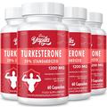 Turkesterone Supplement - 1200mg Ajuga Turkestanica Extract Standardized to 20% Turkesterone, Max Strength for Bodybuilding, 240 Vegan Capsules, 4 Package