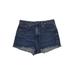 Forever 21 Denim Shorts: Blue Solid Bottoms - Women's Size 26 - Dark Wash
