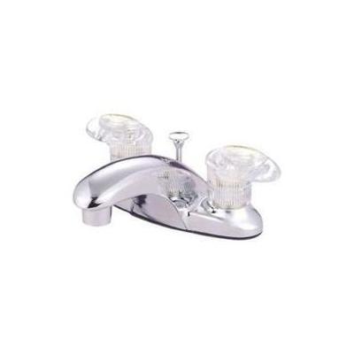 Daytona Centerset Bathroom Faucet with Acrylic Handles - Finish: Polished Brass, Drain: Plastic Pop-