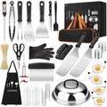 Griddle Accessories Kit 37 Pcs Griddle Grill Tools Set for Blackstone and Camp Chef Professional Grill BBQ Spatula Set with Basting Cover Spatula Scraper Bottle Egg Ring Tongs