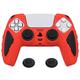 PlayVital Silikon Hülle für ps5 Controller,Case Zubehör Anti-Rutsche Schutzhülle Hülle Griffe Skin Weiches Gummi Grips für Playstation 5 Wireless Controller(Ritter Edition,Rot & Schwarz)