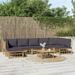 Gecheer 8 Piece Patio Set with Dark Gray Cushions Bamboo