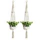 ZOUYUE Macrame Plant Hangers Indoor Macrame Hanging Planters for Indoor Plants - 2 Pack Hanging Plant Holders Indoor Hanging Macromay Plant Hangers for Indoor Plant Hanger Boho & Home Decor