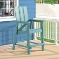 SANLUCE Plastic Adirondack Chair Patio Chair with Big Armrests Fire Pit Chair Weather Resistant Outdoor Bar Stool Lake Blue