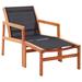 Gecheer Patio Chair with Footrest Solid Eucalyptus Wood and Textilene