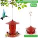 Austok Outdoor Metal Bird Feeder Adjustable Hummingbird Feeder with 3 Drinking Cups and S Hook Weather-Resistant Outdoor Hanging Wild Bird Feeder for Bird Sparrow Lovers