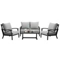 4 Pieces Patio Furniture Outdoor Sectional Sofa with Coffee Table Patio Aluminum Conversation Set