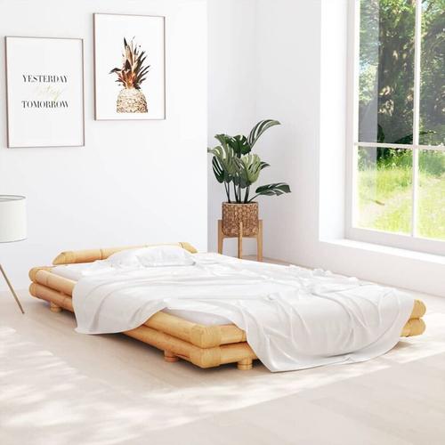 Bambusbett Doppelbett Bett für Schlafzimmer 120×200 cm DE73554 – Braun