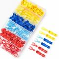 Carevas 360PCS Nylon Spade Quick Disconnect T-type Crimp Terminal Fully Insulated Male & Female Spade Electrical Crimp Cold-Pressed Terminals Assortment Kit