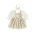 Bagilaanoe Toddler Baby Girl Dress Butterfly Long Sleeve A-line Princess Dresses Headband 12M 18M 24M 3T 4T 5T Kids Casual Swing Sundress
