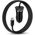 USB-C Car Charger 3.4A USB Type C Car Charger Adapter & Fast Charge Cable Cords Cargador Carro Lighter for Samsung