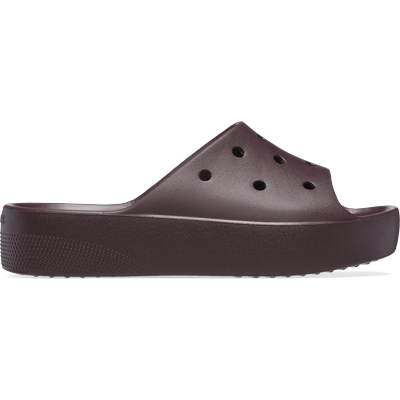 Crocs Dark Cherry Classic Platform Slide Shoes
