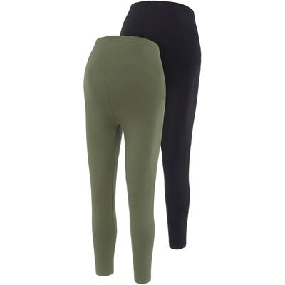 Umstandsleggings MAMALICIOUS "MLLEA" Gr. XL (42/44), N-Gr, grün (schwarz, khaki) Damen Hosen Umstandshosen