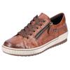 Plateausneaker REMONTE, Damen, Gr. 41, braun, Leder, used, sportlich, Schuhe, Freizeitschuh, Halbschuh, Schnürschuh mit Außenreißverschluss