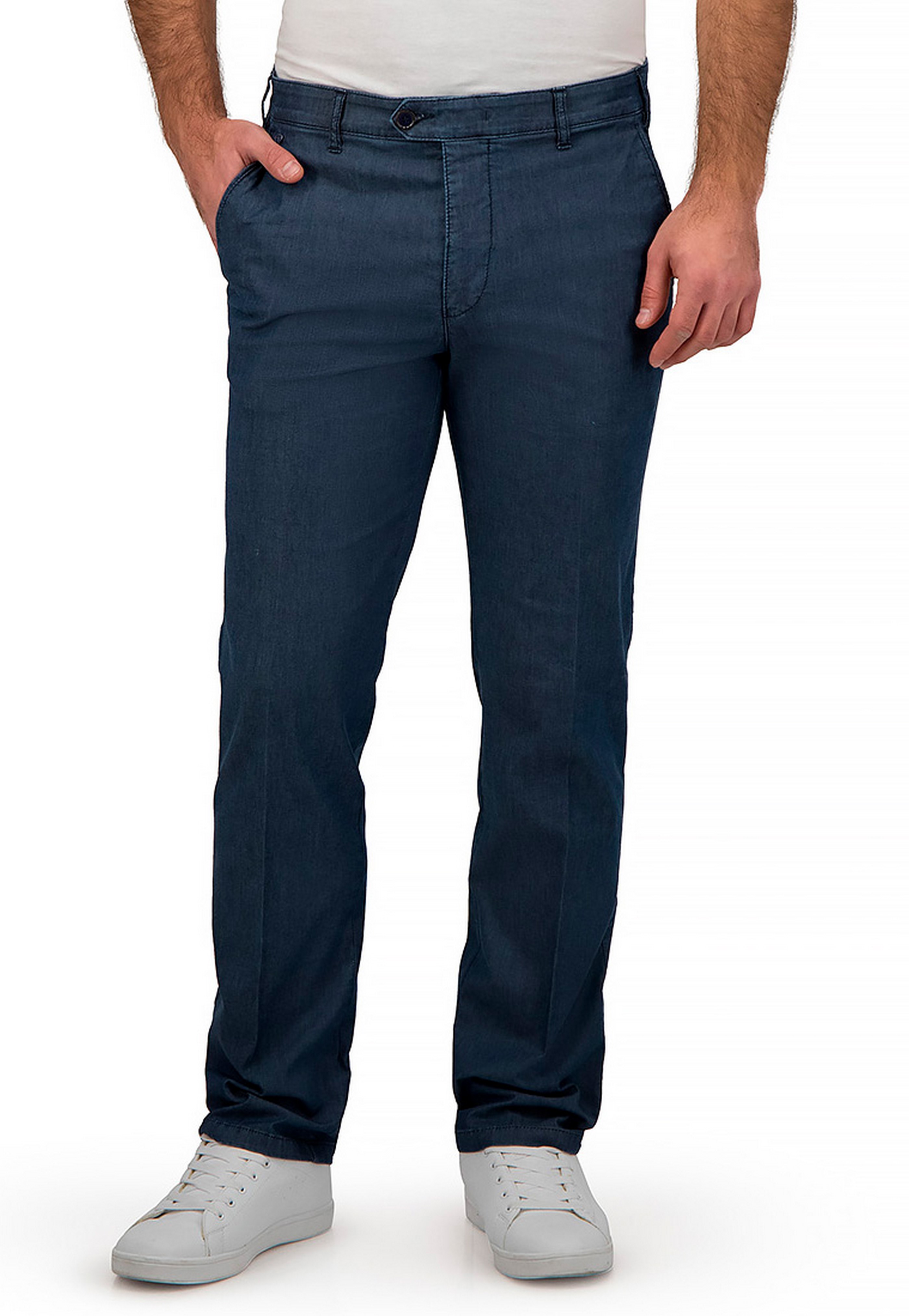 Bequeme Jeans BRÜHL "London DO", Herren, Gr. 26, EURO-Größen, blau (dunkelblau), 78% Baumwolle, 22% Elasthan, unifarben, lang, Jeans, mit elastischem Bund