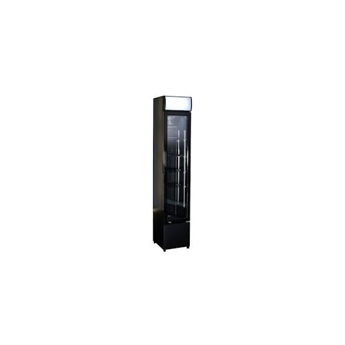 Flaschenkühlschrank mit 1 Glastür Getränkekühlschrank Kühlschrank Gastro 99 L -2/10°C 360x422x1880 mm Schwarz