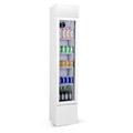 Groju Flaschenkühlschrank mit 1 Glastür Getränkekühlschrank Kühlschrank Gastro 99 L -2/10°C 360x422x1880 mm Weiß