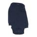 Carter's Long Sleeve Onesie: Blue Marled Bottoms - Size 12 Month