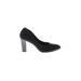 Anne Klein Heels: Pumps Chunky Heel Work Black Print Shoes - Women's Size 8 - Closed Toe