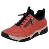 Slip-On Sneaker RIEKER, Damen, Gr. 38, rot (rot, schwarz), Lederimitat, Textil, sportlich, Schuhe, Schlupfschuh, Halbschuh, Freizeitsneaker, Gummizug, Schnellverschluss