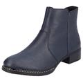 Stiefelette RIEKER Gr. 40, blau (nachtblau) Damen Schuhe Reißverschlussstiefeletten